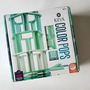 KEVA PLANKS Teal Maple Learn Stack Build Brain Toy 2013 Mindware Precision Green